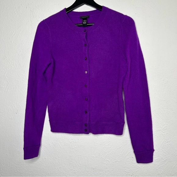 Bright Purple Only Mine Two-Ply Cashmere Button Down Sweater 100% cashmere - Picture 9 of 9